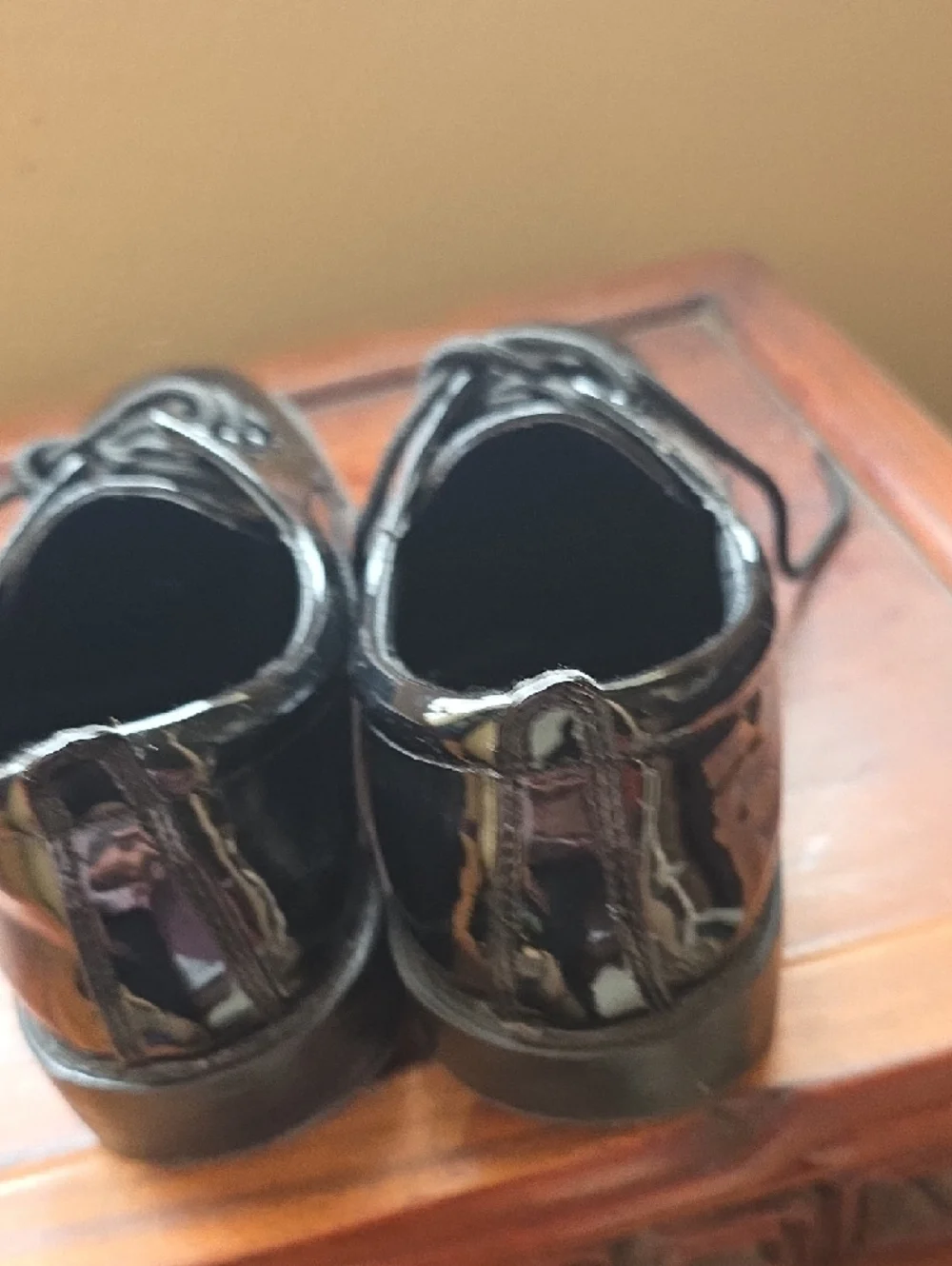Tip Top Kids Black Patent Moccasin Lace-Up Shoes